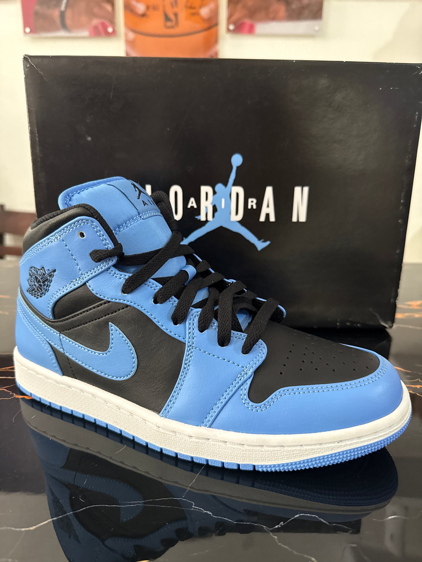 Nike Air Jordan 1 Mid University Blue Black | Tenis Jordan Costa Rica